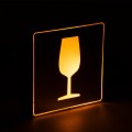 SENSATI  Φωτιστικό Τοίχου Ένδειξης GLASS OF WINE LED 1W AC 220-240V IP20 - Σώμα Αλουμινίου - Μ11 x Π11 x Υ3cm - Πορτοκαλί