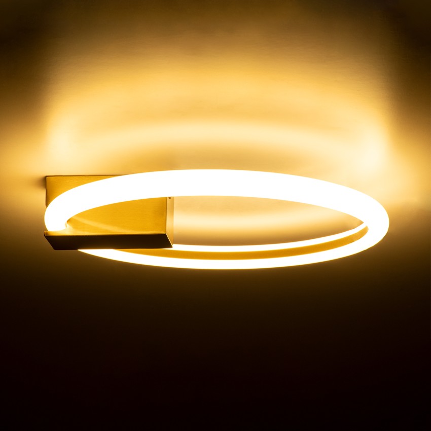 CINDERELLA  Φωτιστικό Οροφής Δαχτυλίδι-Κύκλος LED CCT 16W 1792lm 360° AC 220-240V - Εναλλαγή Φωτισμού μέσω Διακόπτη On/Off All In One Ψυχρό 6000k+Φυσικό 4500k+Θερμό 2700k Φ28cm - Χρυσό Βούρτσας