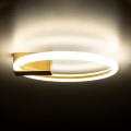 CINDERELLA  Φωτιστικό Οροφής Δαχτυλίδι-Κύκλος LED CCT 16W 1792lm 360° AC 220-240V - Εναλλαγή Φωτισμού μέσω Διακόπτη On/Off All In One Ψυχρό 6000k+Φυσικό 4500k+Θερμό 2700k Φ28cm - Χρυσό Βούρτσας