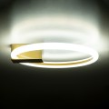 CINDERELLA  Φωτιστικό Οροφής Δαχτυλίδι-Κύκλος LED CCT 16W 1792lm 360° AC 220-240V - Εναλλαγή Φωτισμού μέσω Διακόπτη On/Off All In One Ψυχρό 6000k+Φυσικό 4500k+Θερμό 2700k Φ28cm - Χρυσό Βούρτσας