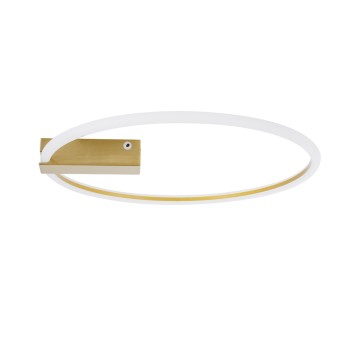 CINDERELLA  Φωτιστικό Οροφής Δαχτυλίδι-Κύκλος LED CCT 30W 3360lm 360° AC 220-240V - Εναλλαγή Φωτισμού μέσω Τηλεχειριστηρίου All In One Ψυχρό 6000k+Φυσικό 4500k+Θερμό 2700k Dimmable Φ50cm - Χρυσό Βούρτσας