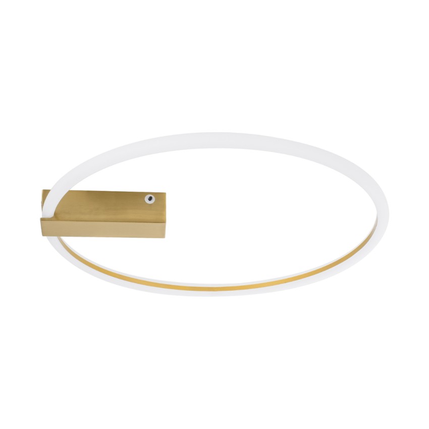 CINDERELLA  Φωτιστικό Οροφής Δαχτυλίδι-Κύκλος LED CCT 30W 3360lm 360° AC 220-240V - Εναλλαγή Φωτισμού μέσω Τηλεχειριστηρίου All In One Ψυχρό 6000k+Φυσικό 4500k+Θερμό 2700k Dimmable Φ50cm - Χρυσό Βούρτσας