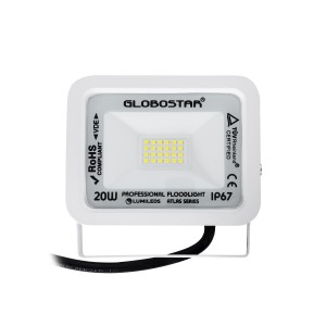 ATLAS  Επαγγελματικός Προβολέας LED 20W 2500lm 120° AC 220-240V - Αδιάβροχος IP67 - Μ12 x Π2.5 x Υ9.5cm - Λευκό - Ψυχρό Λευκό 6000K - LUMILEDS Chips