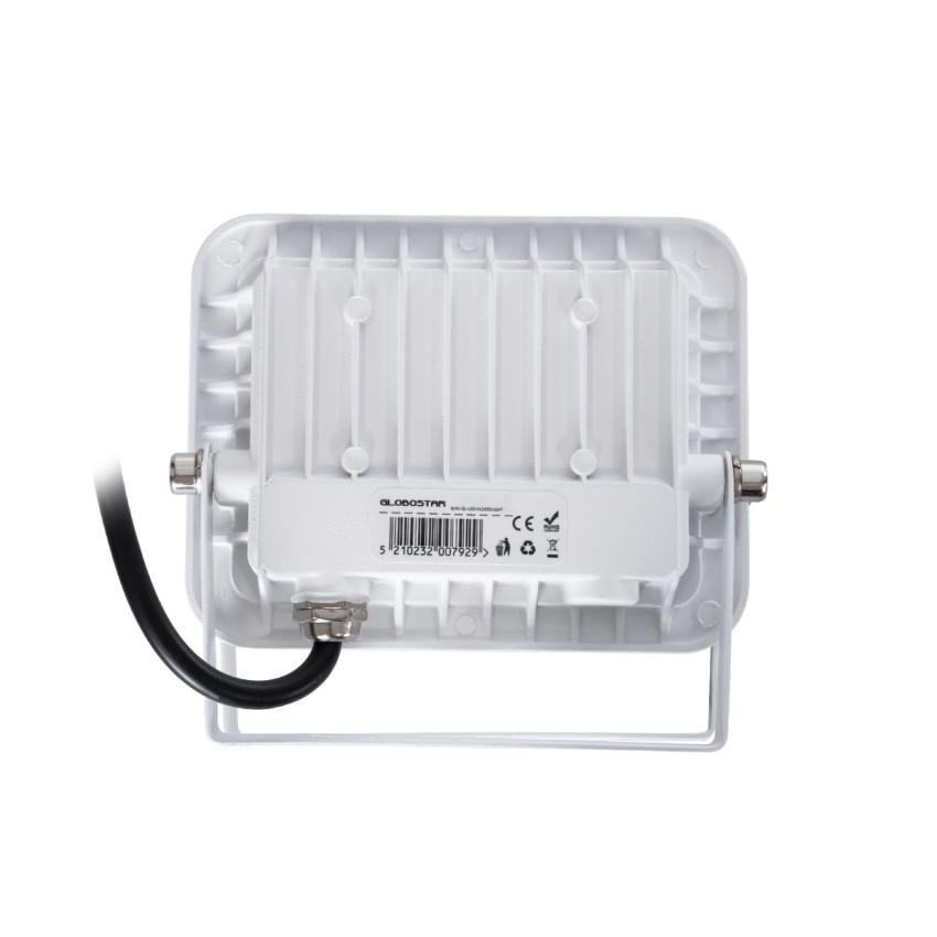 GLOBOSTAR® ATLAS  Προβολέας LED 20W 2300lm 120° AC 220-240V Αδιάβροχο IP67 Θερμό Λευκό 2700K - Lumileds SMD Chip  - Λευκό Ματ - Μ12 x Π2.5 x Υ9.5cm