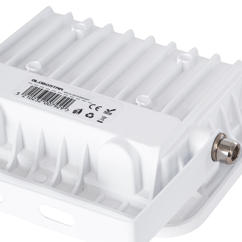 GLOBOSTAR® ATLAS  Προβολέας LED 20W 2300lm 120° AC 220-240V Αδιάβροχο IP67 Θερμό Λευκό 2700K - Lumileds SMD Chip  - Λευκό Ματ - Μ12 x Π2.5 x Υ9.5cm