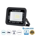 ATLAS  Επαγγελματικός Προβολέας LED 20W 2500lm 120° AC 220-240V - Αδιάβροχος IP67 - Μ12 x Π2.5 x Υ9.5cm - Μαύρο - Ψυχρό Λευκό 6000K - LUMILEDS Chips