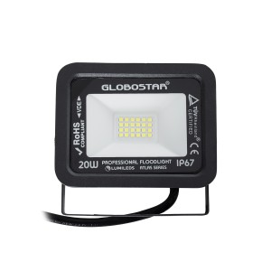 ATLAS  Επαγγελματικός Προβολέας LED 20W 2500lm 120° AC 220-240V - Αδιάβροχος IP67 - Μ12 x Π2.5 x Υ9.5cm - Μαύρο - Ψυχρό Λευκό 6000K - LUMILEDS Chips