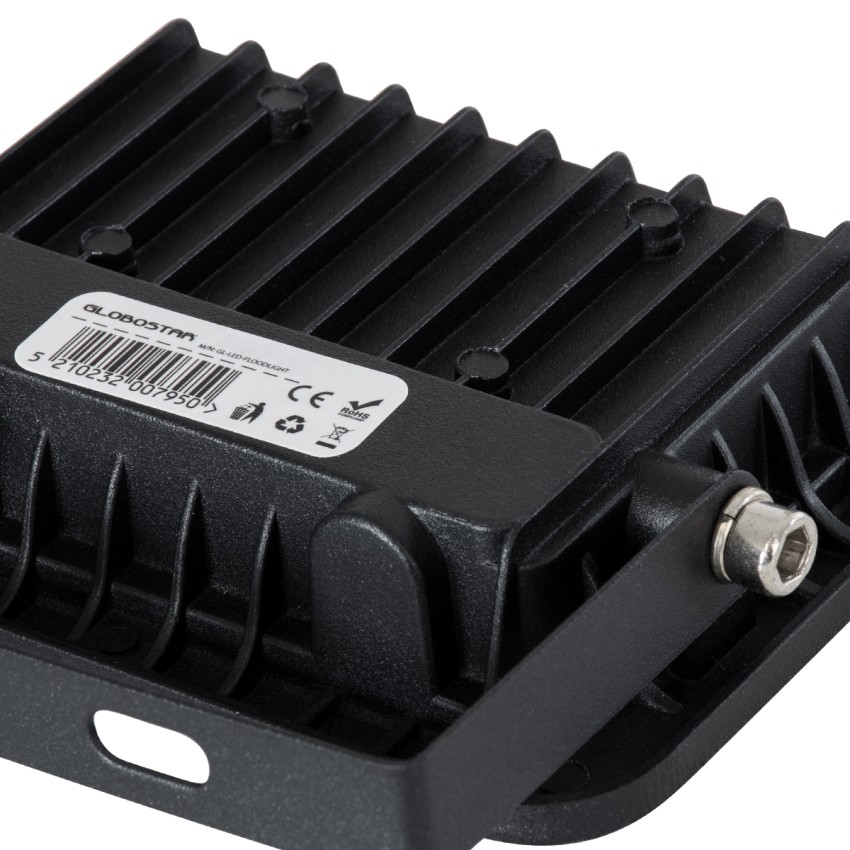 ATLAS  Επαγγελματικός Προβολέας LED 20W 2500lm 120° AC 220-240V - Αδιάβροχος IP67 - Μ12 x Π2.5 x Υ9.5cm - Μαύρο - Ψυχρό Λευκό 6000K - LUMILEDS Chips