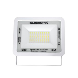 ATLAS  Επαγγελματικός Προβολέας LED 50W 6250lm 120° AC 220-240V - Αδιάβροχος IP67 - Μ21 x Π3.5 x Υ16cm - Λευκό - Ψυχρό Λευκό 6000K - LUMILEDS Chips