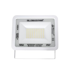 ATLAS  Επαγγελματικός Προβολέας LED 50W 6000lm 120° AC 220-240V - Αδιάβροχος IP67 - Μ21 x Π3.5 x Υ16cm - Λευκό - Φυσικό Λευκό 4500K - LUMILEDS Chips
