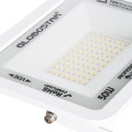GLOBOSTAR® ATLAS  Προβολέας LED 50W 5750lm 120° AC 220-240V Αδιάβροχο IP67 Θερμό Λευκό 2700K - Lumileds SMD Chip  - Λευκό Ματ - Μ21 x Π3.5 x Υ16cm
