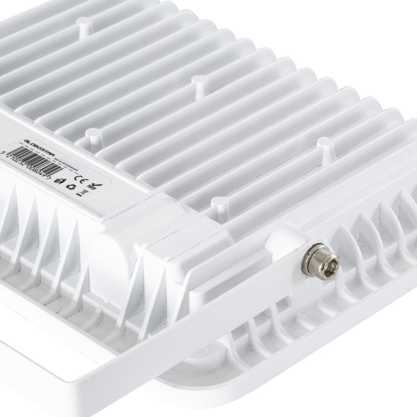 GLOBOSTAR® ATLAS  Προβολέας LED 50W 5750lm 120° AC 220-240V Αδιάβροχο IP67 Θερμό Λευκό 2700K - Lumileds SMD Chip  - Λευκό Ματ - Μ21 x Π3.5 x Υ16cm