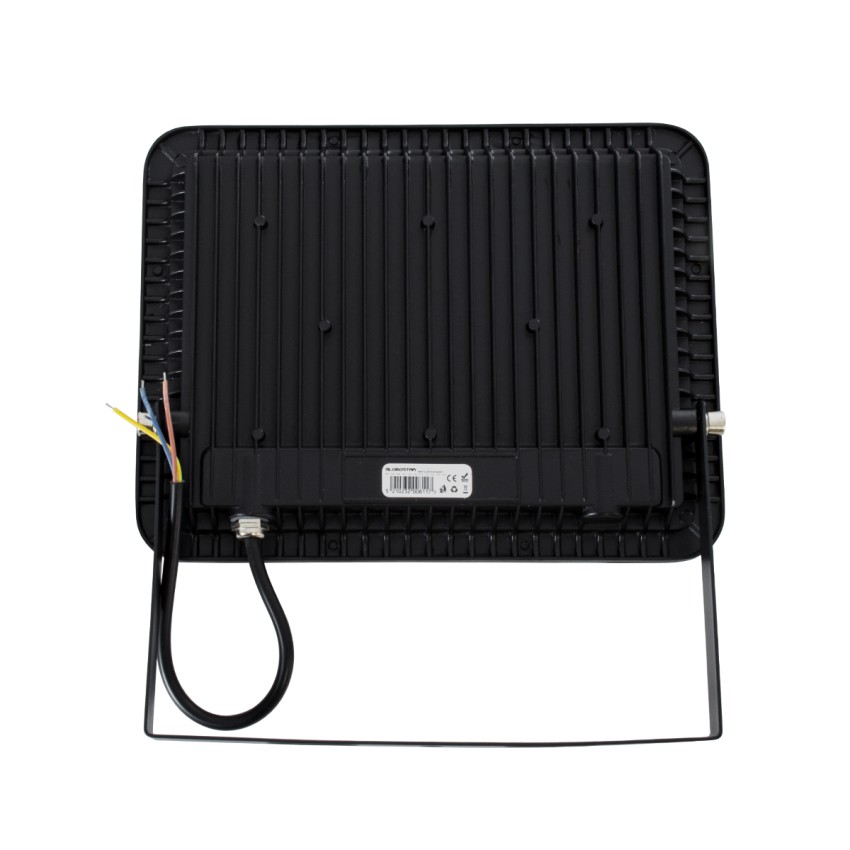 GLOBOSTAR® ATLAS  Προβολέας LED 100W 12000lm 120° AC 220-240V Αδιάβροχο IP67 Φυσικό Λευκό 4500K - Lumileds SMD Chip  - Μαύρο Ματ - Μ27 x Π4 x Υ21cm