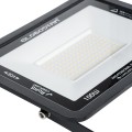 GLOBOSTAR® ATLAS  Προβολέας LED 100W 11500lm 120° AC 220-240V Αδιάβροχο IP67 Θερμό Λευκό 2700K - Lumileds SMD Chip  - Μαύρο Ματ - Μ27 x Π4 x Υ21cm