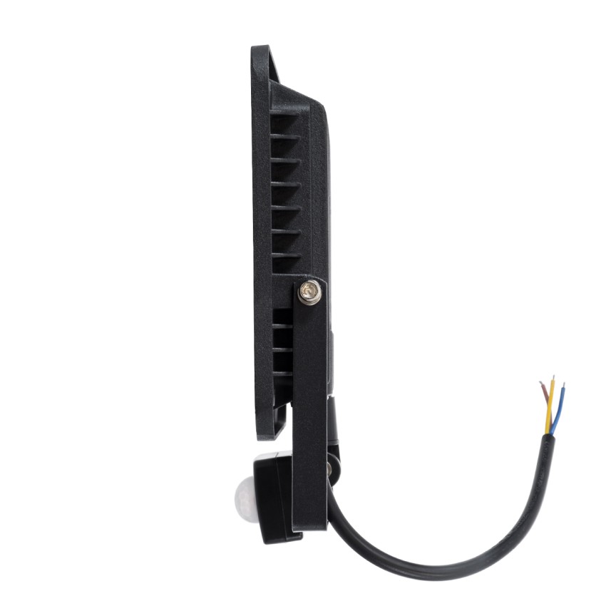 GLOBOSTAR® AURORA  Προβολέας με Ανιχνευτή PIR / Αισθητήρα Κίνησης LED 50W 6250lm 120° AC 220-240V Αδιάβροχο IP67 Ψυχρό Λευκό 6000K - Lumileds SMD Chip  - Μαύρο Ματ - Μ21 x Π5 x Υ21cm