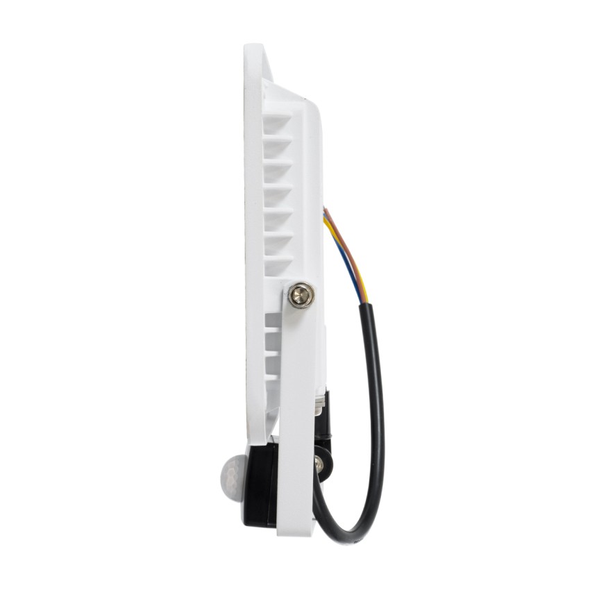 GLOBOSTAR® AURORA  Προβολέας με Ανιχνευτή PIR / Αισθητήρα Κίνησης LED 50W 6250lm 120° AC 220-240V Αδιάβροχο IP67 Ψυχρό Λευκό 6000K - Lumileds SMD Chip  - Λευκό Ματ - Μ21 x Π5 x Υ21cm