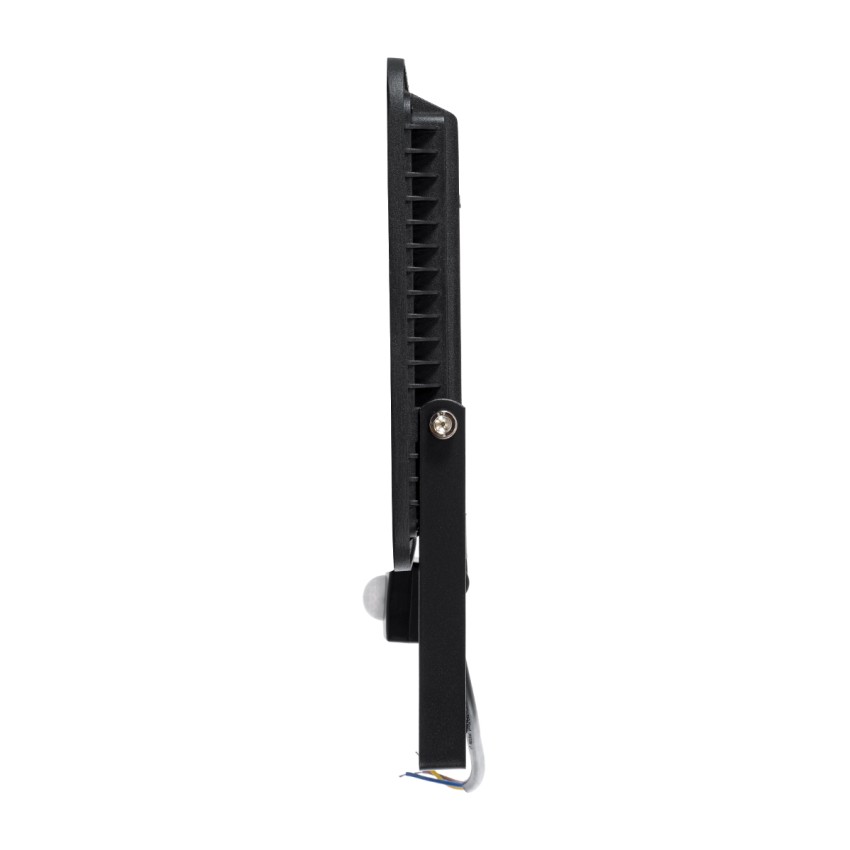 GLOBOSTAR® AURORA  Προβολέας με Ανιχνευτή PIR / Αισθητήρα Κίνησης LED 100W 12500lm 120° AC 220-240V Αδιάβροχο IP67 Ψυχρό Λευκό 6000K - Lumileds SMD Chip  - Μαύρο Ματ - Μ25 x Π6.5 x Υ27.5cm