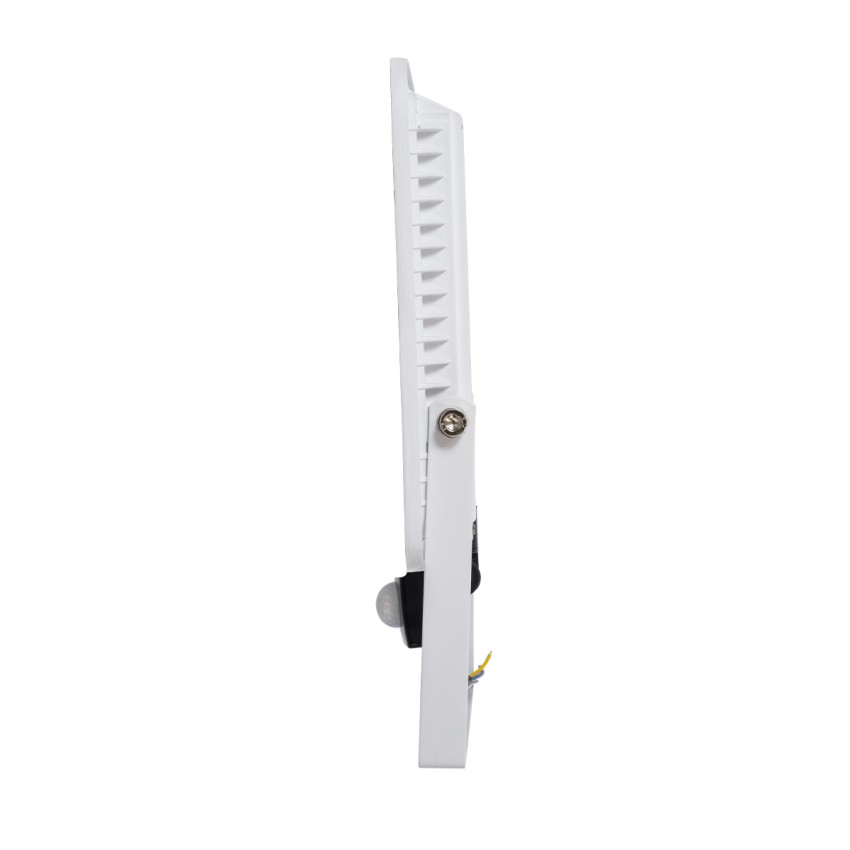 GLOBOSTAR® AURORA  Προβολέας με Ανιχνευτή PIR / Αισθητήρα Κίνησης LED 100W 12500lm 120° AC 220-240V Αδιάβροχο IP67 Ψυχρό Λευκό 6000K - Lumileds SMD Chip  - Λευκό Ματ - Μ25 x Π6.5 x Υ27.5cm