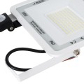 GLOBOSTAR® AURORA  Προβολέας με Ανιχνευτή PIR / Αισθητήρα Κίνησης LED 100W 12500lm 120° AC 220-240V Αδιάβροχο IP67 Ψυχρό Λευκό 6000K - Lumileds SMD Chip  - Λευκό Ματ - Μ25 x Π6.5 x Υ27.5cm