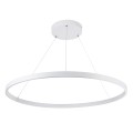 DIAMOND  Κρεμαστό Φωτιστικό Δαχτυλίδι-Κύκλος LED CCT 67W 7504lm 360° AC 220-240V - Εναλλαγή Φωτισμού μέσω Τηλεχειριστηρίου All In One Ψυχρό 6000k+Φυσικό 4500k+Θερμό 2700k Dimmable Φ80cm - Λευκό