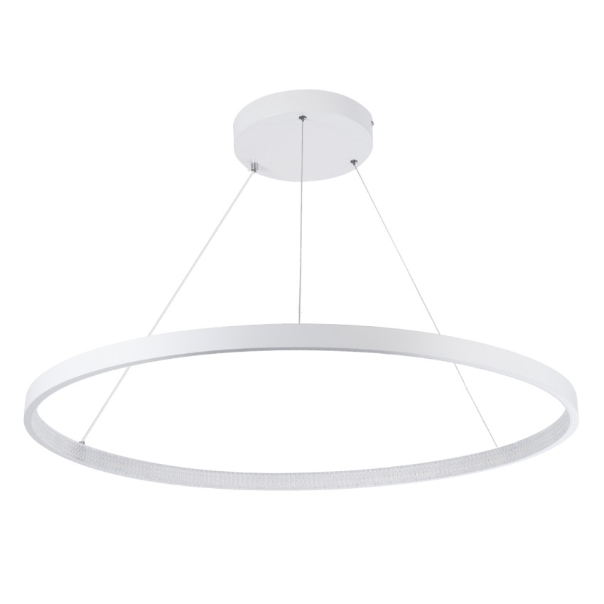 DIAMOND  Κρεμαστό Φωτιστικό Δαχτυλίδι-Κύκλος LED CCT 67W 7504lm 360° AC 220-240V - Εναλλαγή Φωτισμού μέσω Τηλεχειριστηρίου All In One Ψυχρό 6000k+Φυσικό 4500k+Θερμό 2700k Dimmable Φ80cm - Λευκό