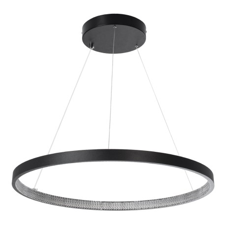 GLOBOSTAR® DIAMOND  Μοντέρνο Κρεμαστό Φωτιστικό Οροφής LED 45W 5040lm 360° AC 220-240V IP20 Ρυθμιζόμενο Λευκό CCT με Χειριστήριο από 2700K έως 6000K Dimmable - Lumileds SMD Chip - Μαύρο Ματ - Μ60 x Π60 x Υ3cm
