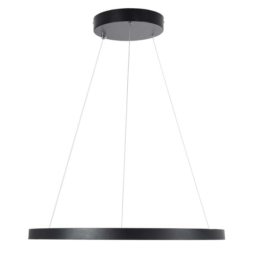 GLOBOSTAR® DIAMOND  Μοντέρνο Κρεμαστό Φωτιστικό Οροφής LED 45W 5040lm 360° AC 220-240V IP20 Ρυθμιζόμενο Λευκό CCT με Χειριστήριο από 2700K έως 6000K Dimmable - Lumileds SMD Chip - Μαύρο Ματ - Μ60 x Π60 x Υ3cm