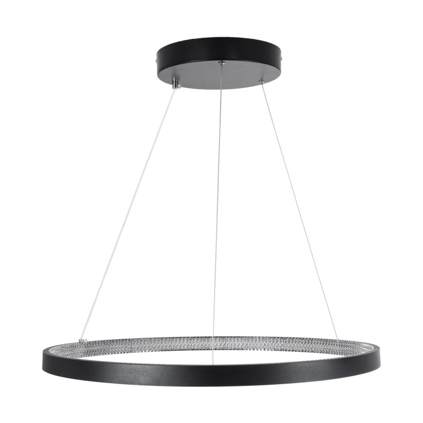 GLOBOSTAR® DIAMOND  Μοντέρνο Κρεμαστό Φωτιστικό Οροφής LED 45W 5040lm 360° AC 220-240V IP20 Ρυθμιζόμενο Λευκό CCT με Χειριστήριο από 2700K έως 6000K Dimmable - Lumileds SMD Chip - Μαύρο Ματ - Μ60 x Π60 x Υ3cm