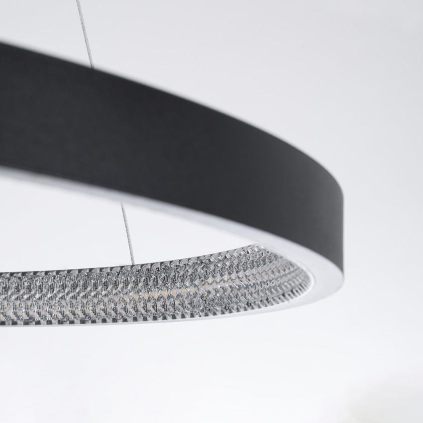 GLOBOSTAR® DIAMOND  Μοντέρνο Κρεμαστό Φωτιστικό Οροφής LED 45W 5040lm 360° AC 220-240V IP20 Ρυθμιζόμενο Λευκό CCT με Χειριστήριο από 2700K έως 6000K Dimmable - Lumileds SMD Chip - Μαύρο Ματ - Μ60 x Π60 x Υ3cm