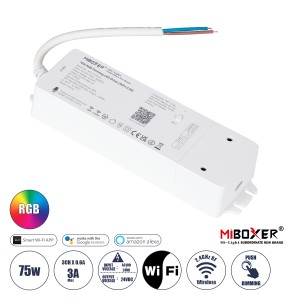WL3-P75V24 Mi-BOXER DC Smart Wifi & RF 2.4Ghz & Push Dimming Power Supply Τροφοδοτικό SELV & Controller / Dimmer All in One 3 Καναλιών AC100-240V σε DC 24V 3 x 0.6A 14.4W - Max 3A 75W - IP20 RGB Μ19 x Π5.5 x Υ3.2cm WL3-P75V24 Mi-BOXER DC Smart Wifi & RF 2.4Ghz & Push Dimming Power Supply Τροφοδοτικό SELV & Controller / Dimmer All in One 3 Καναλιών AC100-240V σε DC 24V 3 x 0.6A 14.4W - Max 3A 75W - IP20 RGB Μ19 x Π5.5 x Υ3.2cm