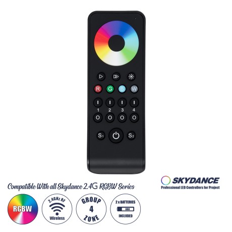 RS4 SKYDANCE Ασύρματο Χειριστήριο Αφής RF 2.4Ghz 4 Group για όλα τα RGB/RGBW SKYDANCE Controller DC 3V 2 x AAA - IP20 Μαύρο Μ14 x Π5 x Υ1.9cm