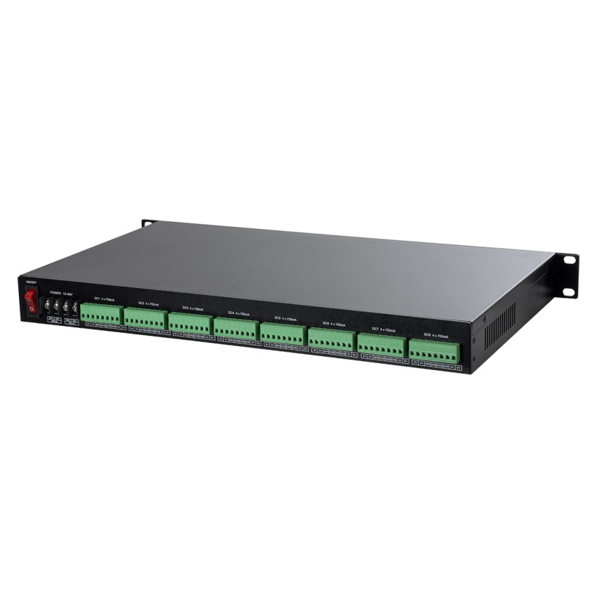 D32C SKYDANCE DC DMX & RDM Dimmer High Speed Controller / Constant Current Decoder 32 Καναλιών DC 12-48V 32 x 700mA 34W - Max 22.5A 1075W - IP20 Μ48 x Π26 x Υ5cm