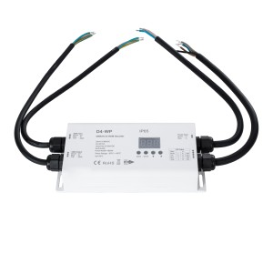 -IP65 D4-WP SKYDANCE DC DMX & RDM Dimmer High Speed Controller / Decoder 4 Καναλιών DC 12-36V 4 x 5A 180W - Max 20.5A 720W - Αδιάβροχος IP65 Μ17 x Π8 x Υ4cm