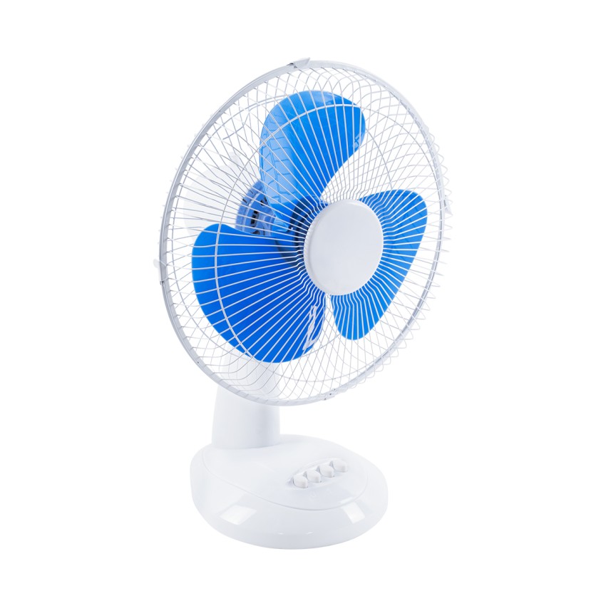 SOLARI-FAN  Solar Fan Αυτόνομος Ηλιακός Επιτραπέζιος Ανεμιστήρας 25W 2 Λειτουργιών Ρεύματος με AC 220-240V ή με Φωτοβολταϊκό Panel 9V 12W & Επαναφορτιζόμενη Μπαταρία Li-ion 7.4V 4400mAh - 3 Ταχύτητες - IP20 - Μ24 x Π36 x Υ49cm - Λευκό & Μπλε