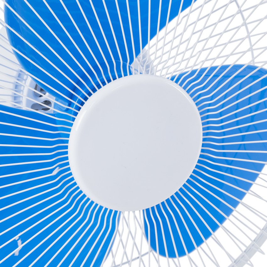 SOLARI-FAN  Solar Fan Αυτόνομος Ηλιακός Επιτραπέζιος Ανεμιστήρας 25W 2 Λειτουργιών Ρεύματος με AC 220-240V ή με Φωτοβολταϊκό Panel 9V 12W & Επαναφορτιζόμενη Μπαταρία Li-ion 7.4V 4400mAh - 3 Ταχύτητες - IP20 - Μ24 x Π36 x Υ49cm - Λευκό & Μπλε