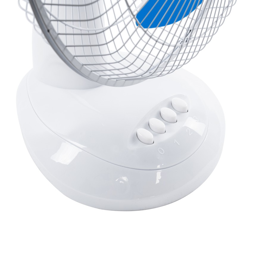 SOLARI-FAN  Solar Fan Αυτόνομος Ηλιακός Επιτραπέζιος Ανεμιστήρας 25W 2 Λειτουργιών Ρεύματος με AC 220-240V ή με Φωτοβολταϊκό Panel 9V 12W & Επαναφορτιζόμενη Μπαταρία Li-ion 7.4V 4400mAh - 3 Ταχύτητες - IP20 - Μ24 x Π36 x Υ49cm - Λευκό & Μπλε