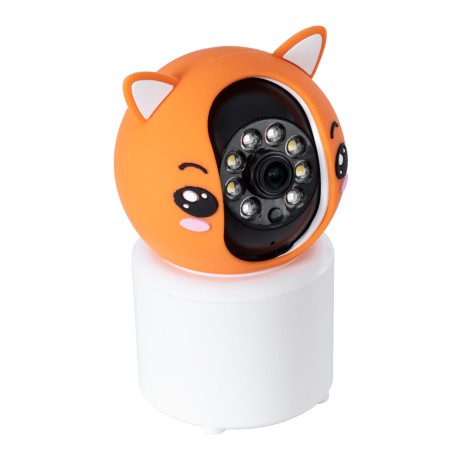 Επιτραπέζια Κάμερα WiFi HD 1080P 350° Διπλή Κατέυθυνση Ομιλίας & Ανιχνευτή Κίνησης - Απομακρυσμένος Έλεγχος Body Auto Tracking IP20 - Πορτοκαλί Λευκό - Φ8 x Υ13cm