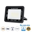 GLOBOSTAR® ATLAS  Προβολέας LED 50W 6000lm 120° AC 220-240V Αδιάβροχο IP67 Φυσικό Λευκό 4500K - Lumileds SMD Chip  - Μαύρο Ματ - Μ21 x Π3.5 x Υ16cm