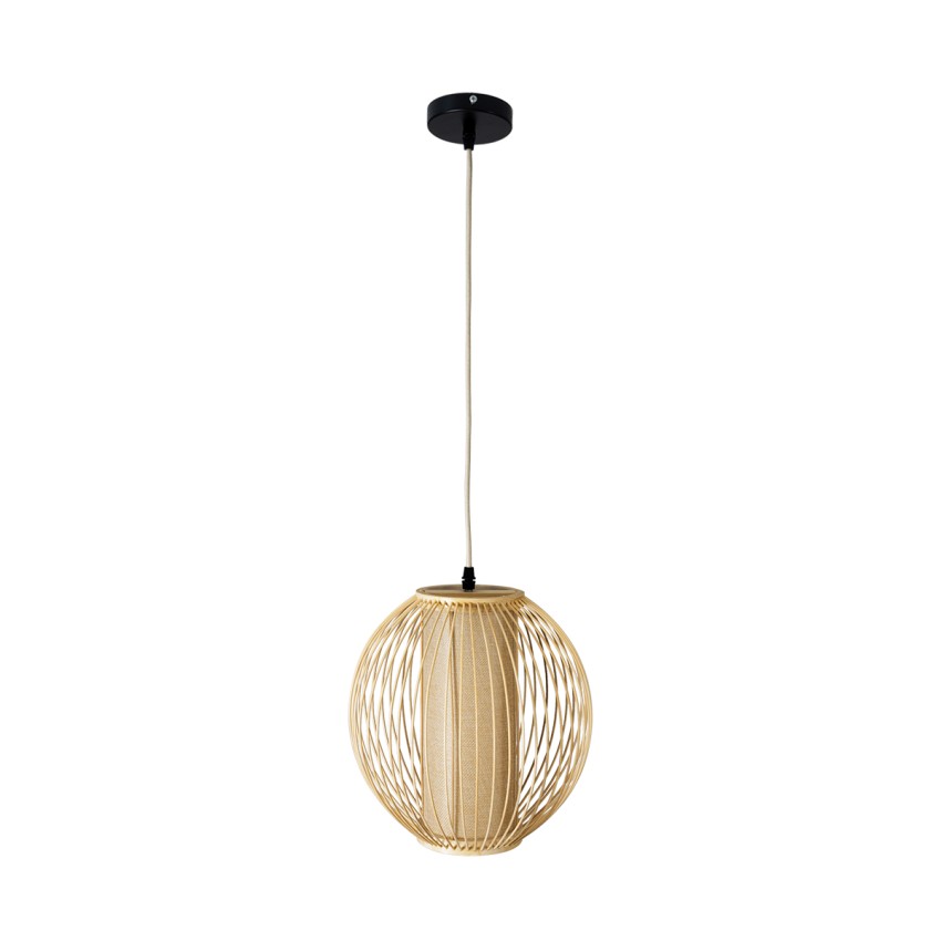 GLOBOSTAR® HIBISCUS  Boho Κρεμαστό Φωτιστικό Οροφής με Ντουί 1 x E27 AC 220-240V IP20 - Μπεζ - Μ28 x Π28 x Υ28cm