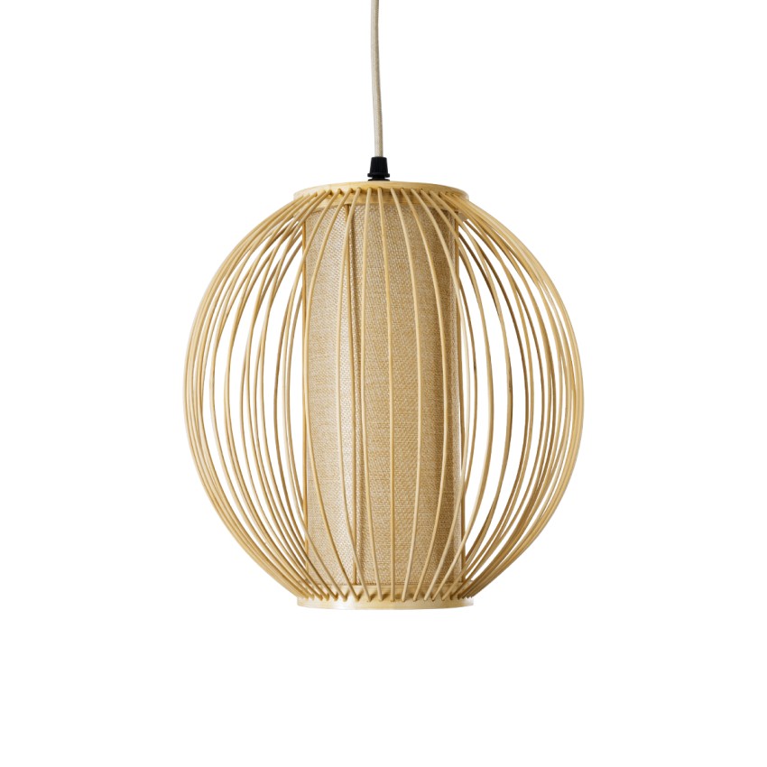 GLOBOSTAR® HIBISCUS  Boho Κρεμαστό Φωτιστικό Οροφής με Ντουί 1 x E27 AC 220-240V IP20 - Μπεζ - Μ28 x Π28 x Υ28cm