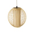 GLOBOSTAR® HIBISCUS  Boho Κρεμαστό Φωτιστικό Οροφής με Ντουί 1 x E27 AC 220-240V IP20 - Μπεζ - Μ28 x Π28 x Υ28cm
