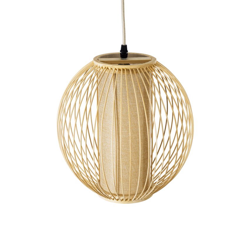 GLOBOSTAR® HIBISCUS  Boho Κρεμαστό Φωτιστικό Οροφής με Ντουί 1 x E27 AC 220-240V IP20 - Μπεζ - Μ28 x Π28 x Υ28cm
