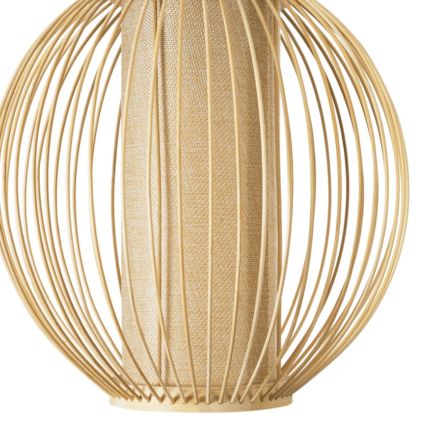 GLOBOSTAR® HIBISCUS  Boho Κρεμαστό Φωτιστικό Οροφής με Ντουί 1 x E27 AC 220-240V IP20 - Μπεζ - Μ28 x Π28 x Υ28cm