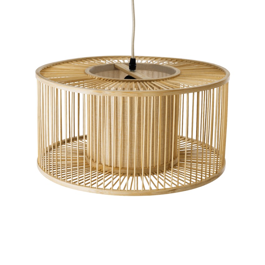 GLOBOSTAR® HIBISCUS  Boho Κρεμαστό Φωτιστικό Οροφής με Ντουί 1 x E27 AC 220-240V IP20 - Μπεζ - Μ40 x Π40 x Υ20cm