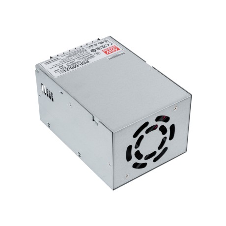 GLOBOSTAR® MEANWELL-PSP600-24  Τροφοδοτικό/Μετασχηματιστής Class I PELV 600W 25A AC 220-240V σε DC 24V IP20 - Ρυθμιζόμενo από DC 20V έως DC 26.4V - Ασημί - Μ17 x Π12 x Υ9.3cm