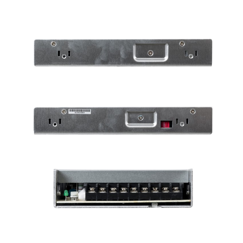 GLOBOSTAR® MEANWELL-LRS200-24  Τροφοδοτικό/Μετασχηματιστής Class I PELV 200W 8.8A AC 220-240V σε DC 24V IP20 - Ρυθμιζόμενo από DC 21.6V έως DC 28.8V - Ασημί - Μ21.5 x Π11.5 x Υ3cm