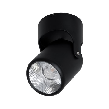 DETRONIC  Επιφανειακό Κινούμενο Spot Downlight LED 10W 1250lm 24° AC 220-240V IP20 Φ9cm x Υ16cm - Στρόγγυλο - Μαύρο - Θερμό Λευκό 2700K - Bridgelux COB - TÜV Certified Driver