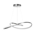 GLOBOSTAR® DEXTER  Μοντέρνο Κρεμαστό Φωτιστικό Οροφής LED 90W 10080lm 300° AC 220-240V IP20 Ρυθμιζόμενο Λευκό CCT με Χειριστήριο από 2700K έως 6000K Dimmable - Lumileds SMD Chip - Σατινέ Νίκελ Βούρτσας - Μ73 x Π73 x Υ16cm