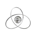 GLOBOSTAR® DEXTER  Μοντέρνο Κρεμαστό Φωτιστικό Οροφής LED 90W 10080lm 300° AC 220-240V IP20 Ρυθμιζόμενο Λευκό CCT με Χειριστήριο από 2700K έως 6000K Dimmable - Lumileds SMD Chip - Σατινέ Νίκελ Βούρτσας - Μ73 x Π73 x Υ16cm