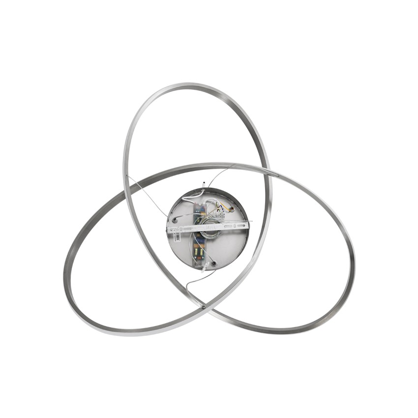 GLOBOSTAR® DEXTER  Μοντέρνο Κρεμαστό Φωτιστικό Οροφής LED 90W 10080lm 300° AC 220-240V IP20 Ρυθμιζόμενο Λευκό CCT με Χειριστήριο από 2700K έως 6000K Dimmable - Lumileds SMD Chip - Σατινέ Νίκελ Βούρτσας - Μ73 x Π73 x Υ16cm